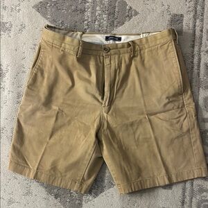 Lands' End Tan Flat Front Shorts Classic Style